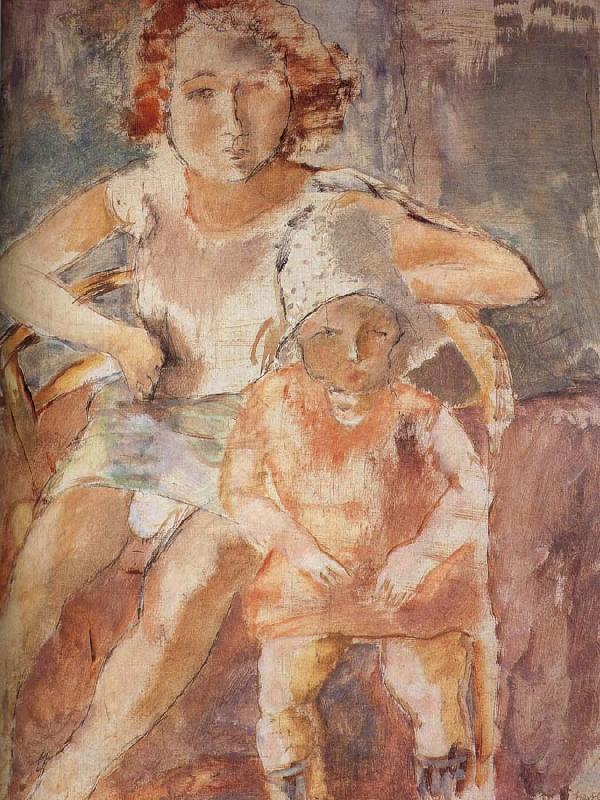 Jules Pascin Younger mother with child Norge oil painting art